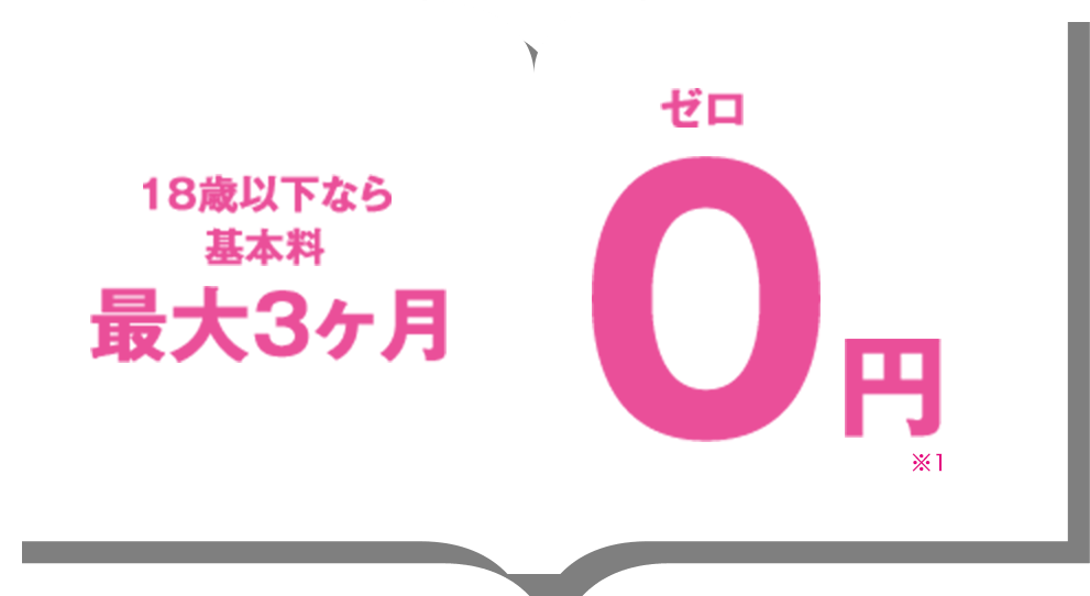 18歳以下なら基本料 18歳以下なら基本料 0円 ※1