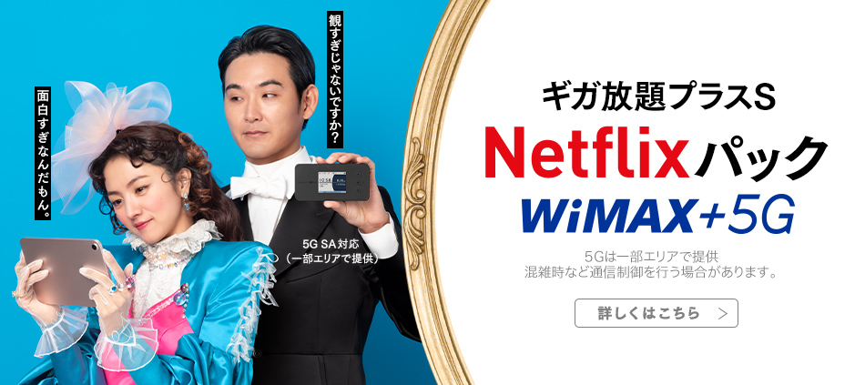 新登場 ギガ放題プラス Netflixパック WiMAX +5G