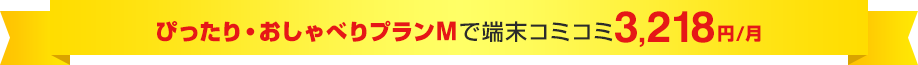 ぴったり・おしゃべりプランMで端末コミコミ3,218円/月