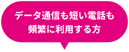 データ通信も短い電話も頻繁に利用する方