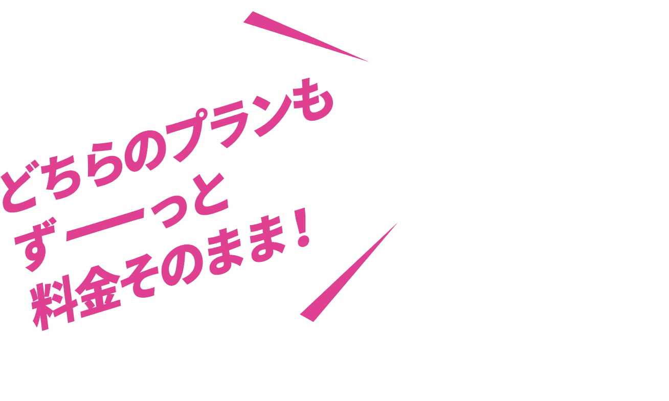 どちらのプランもずーっと料金そのまま!