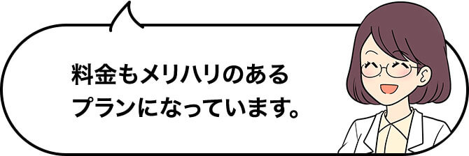 料金もメリハリのある プランになっています。