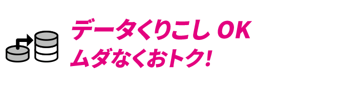 データくりこしOK ムダなくおトク！