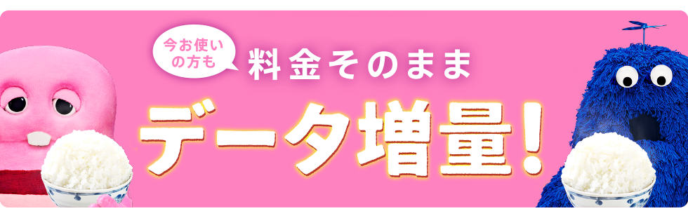 今お使いの方も、料金そのままデータ増量！