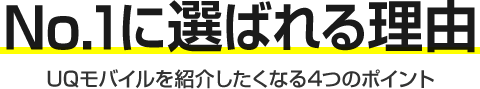 NO.1に選ばれる理由 UQモバイルを紹介したくなる5つのポイント