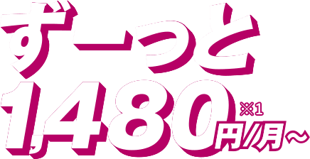 ずーっと1,480円/月~※1