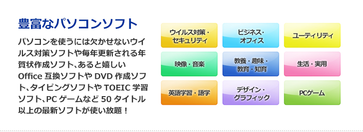 豊富なパソコンソフト