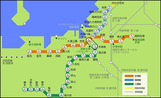 福岡市地下鉄 路線図 超高速モバイルインターネットwimax2 が使える駅 公式