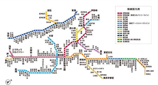 伊勢崎 路線 東武 図 線 東武伊勢崎線の駅一覧・路線図・お出かけ情報