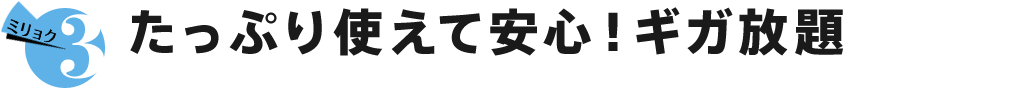 ミリョク3 たっぷり使えて安心！ギガ放題