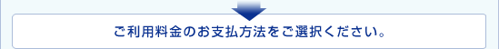 ご利用料金のお支払方法をご選択ください。